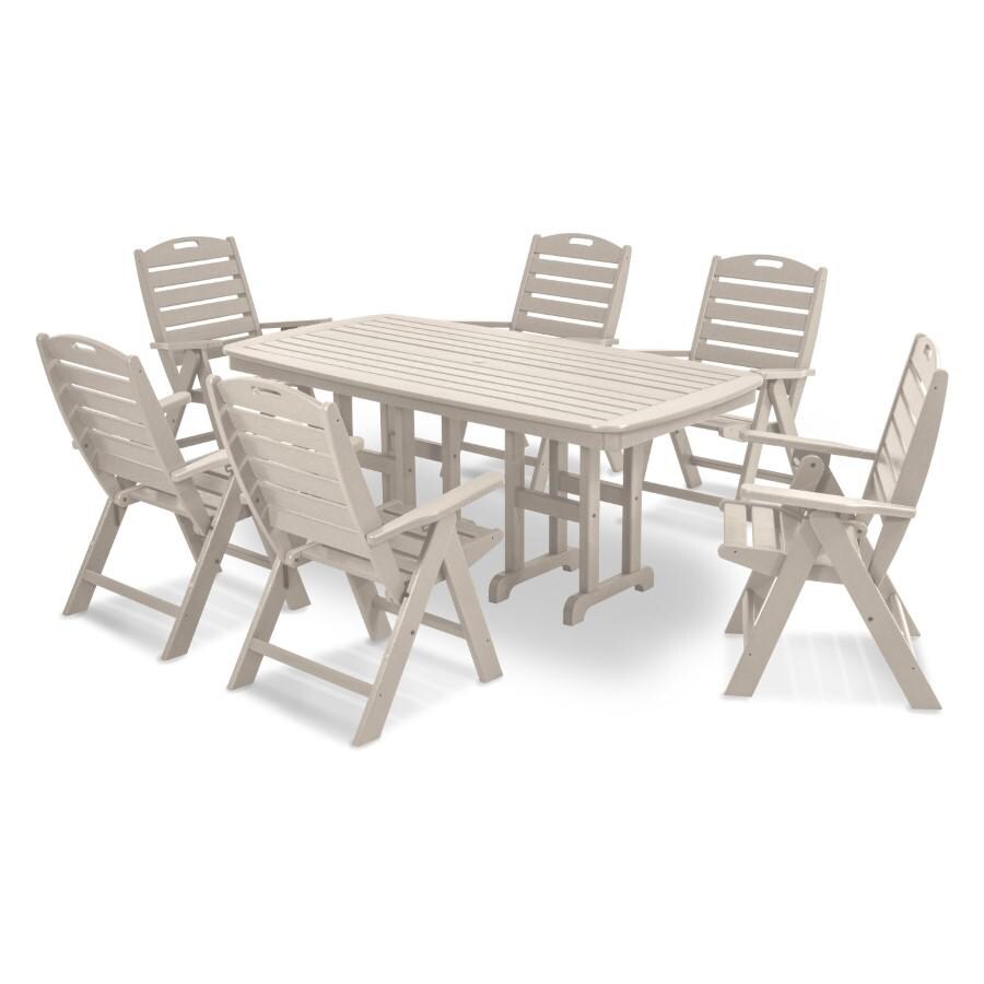 POLYWOOD Nautical 7-Piece Dining Set in Sand