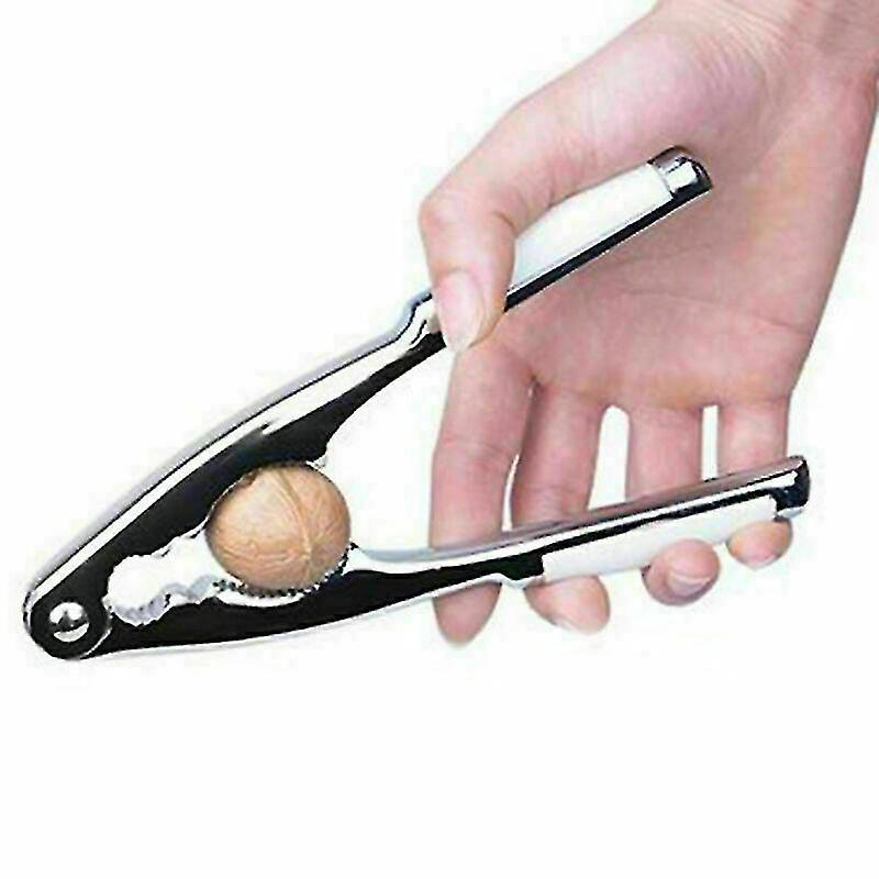 Easy To Use Nut Cracker Sheller Walnut Convenient Plier V4i0 Almond Walnut.(silver)(1pcs)