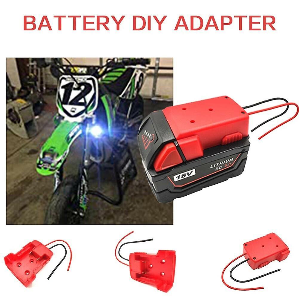 For Milwaukee M18 Li-ion Battery Adapter 12awg Red Diy Power Battery Converter 2-wire Outlet For Electric Bicycle Skateboard