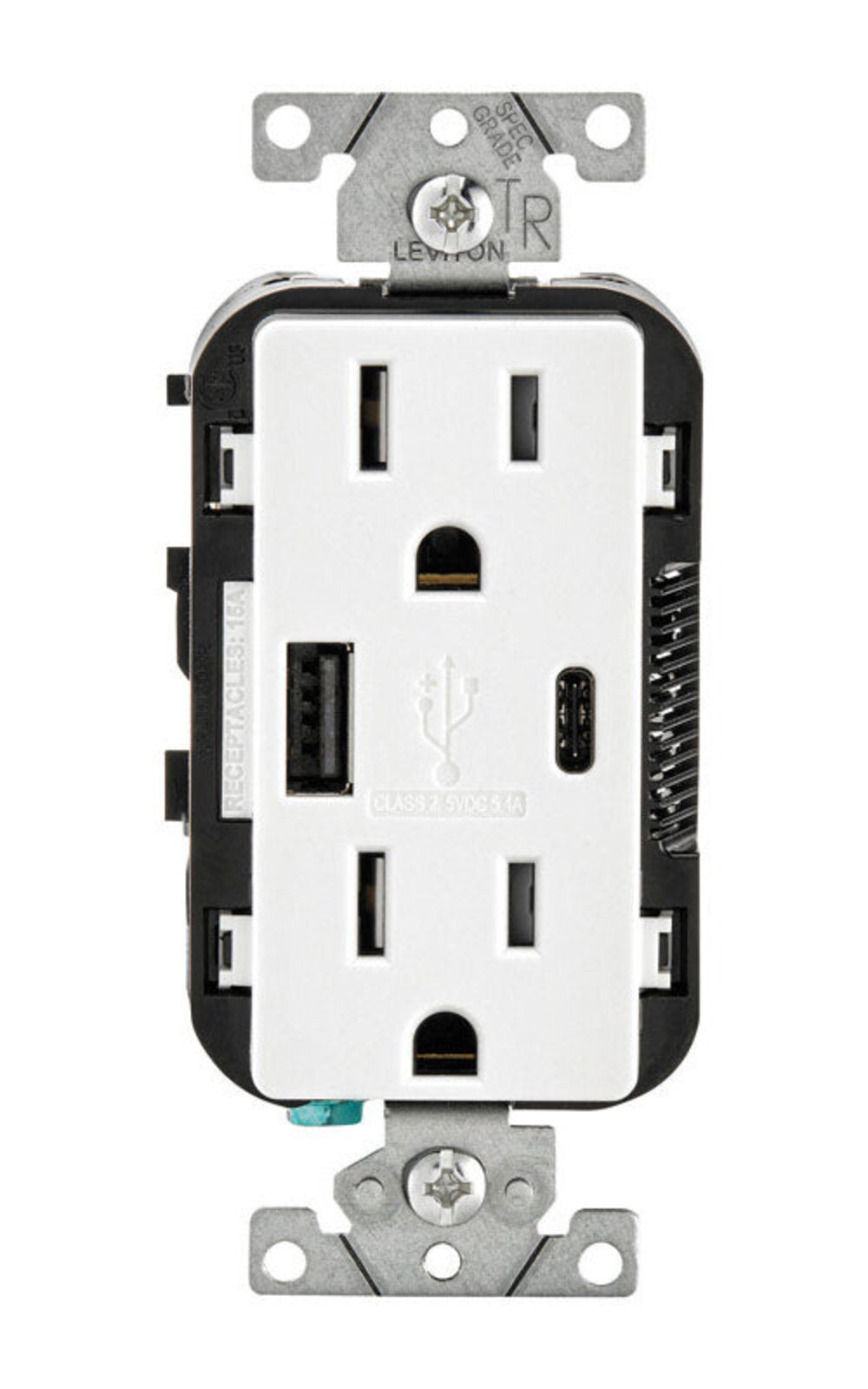 DUPLEX USB OUTLT AC WHT