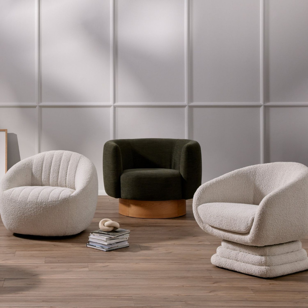 Calista Atlantis Moss Swivel Chair   Contemporary   Armchairs And Accent Chairs   by Four Hands  Houzz