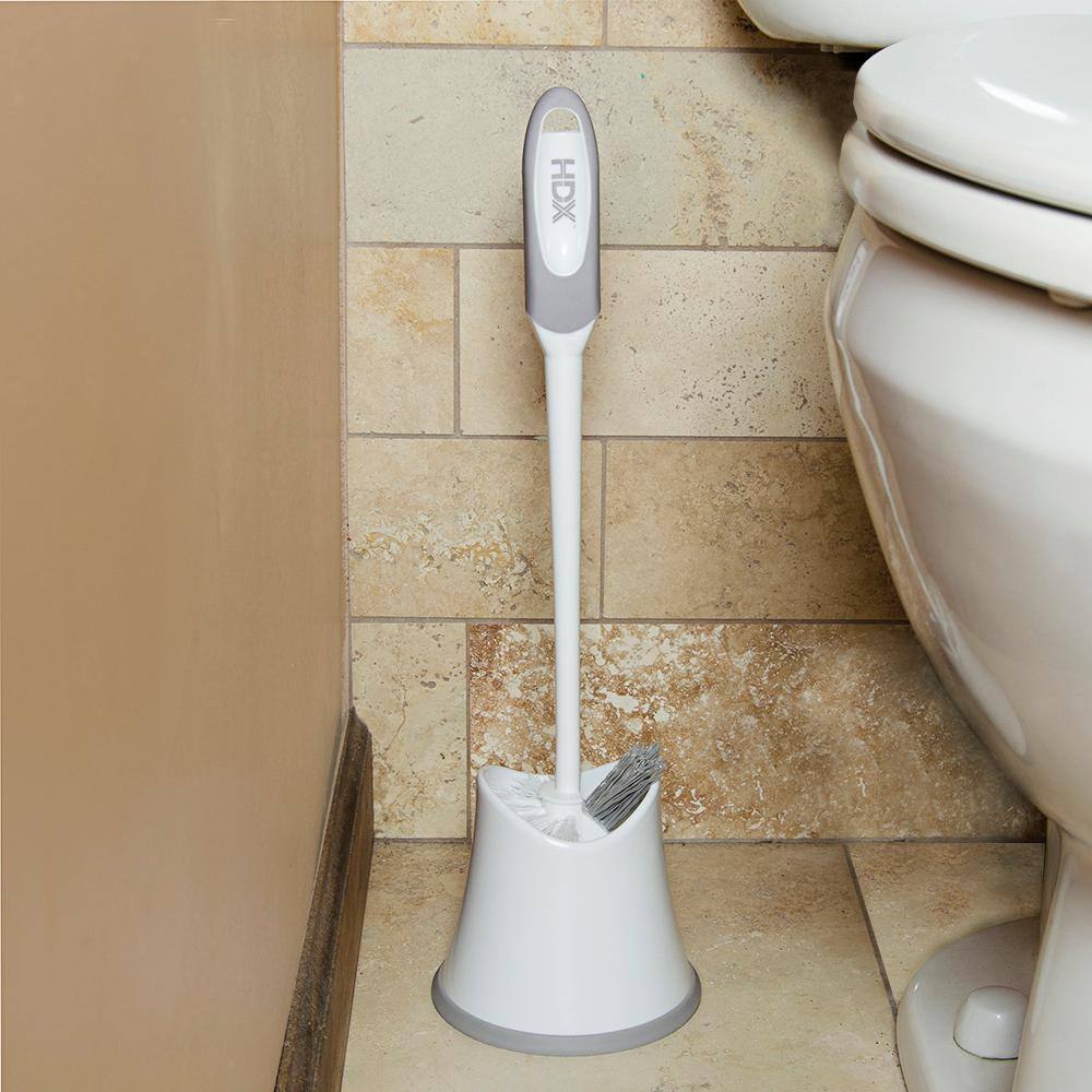 HDX 13.125 in. Polypropylene Toilet Bowl Brush and Holder 305MBHDXRM