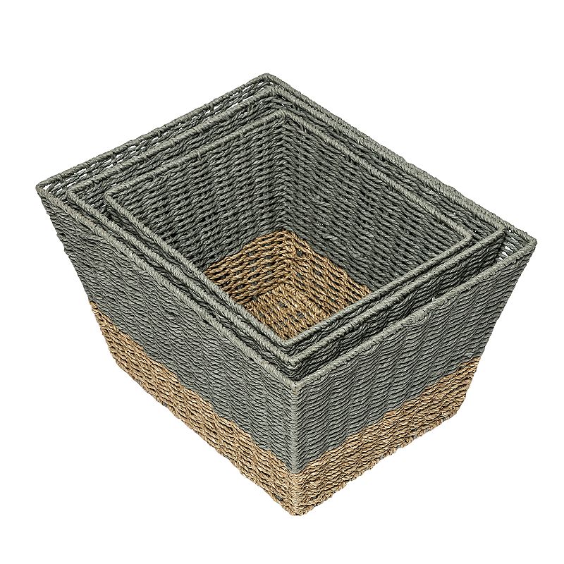 Honey-Can-Do Set of 3 Nesting Seagrass Storage Basket Set