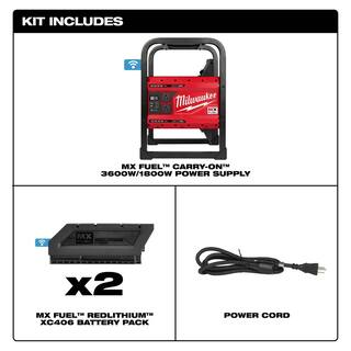 MW MX FUEL 3600-Watt1800-Watt Push Start Portable Battery Powered Generator with 4 XC Batteries Combo Kit (2-Tool) MXF002-2XC-MXF002-2XC