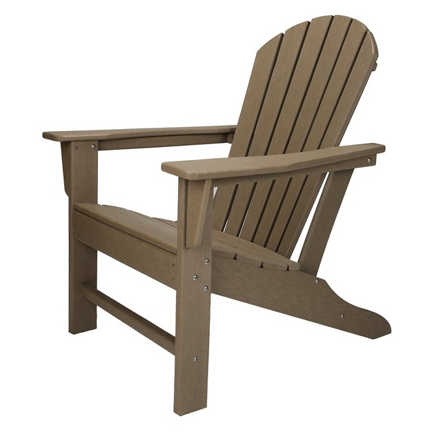 Leisure Classics Uv Protected Hdpe Indoor Outdoor Adirondack Lounge Patio Porch Deck Chair Taupe