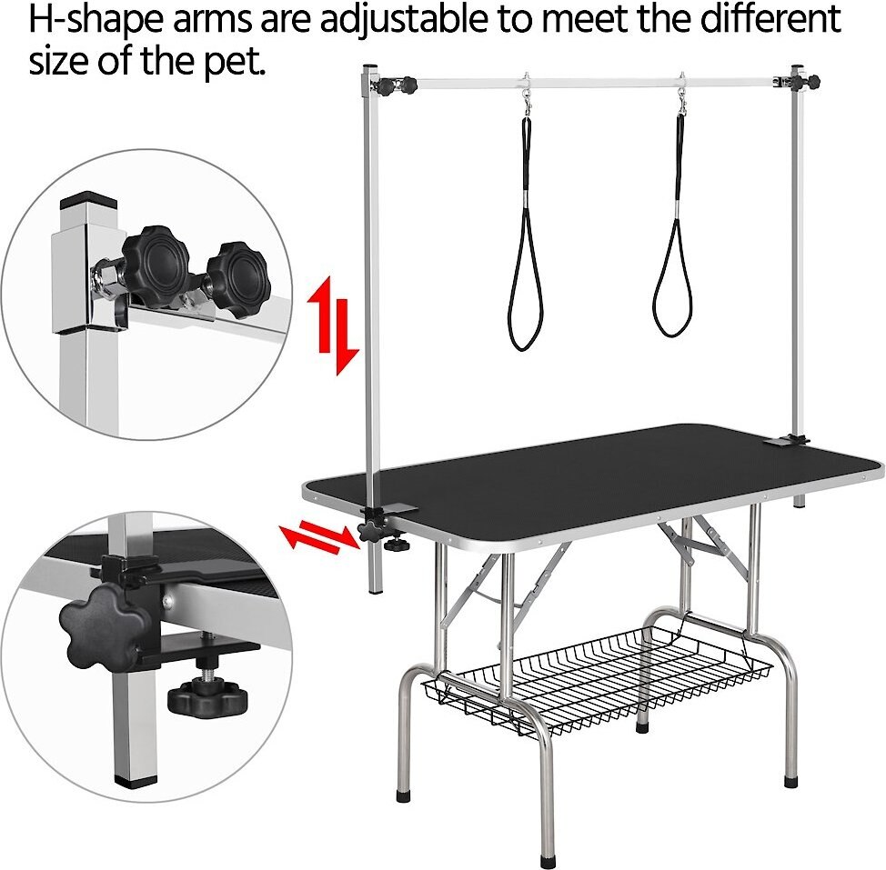 Yaheetech Foldable Retractable Bath Dog and Cat Grooming Table