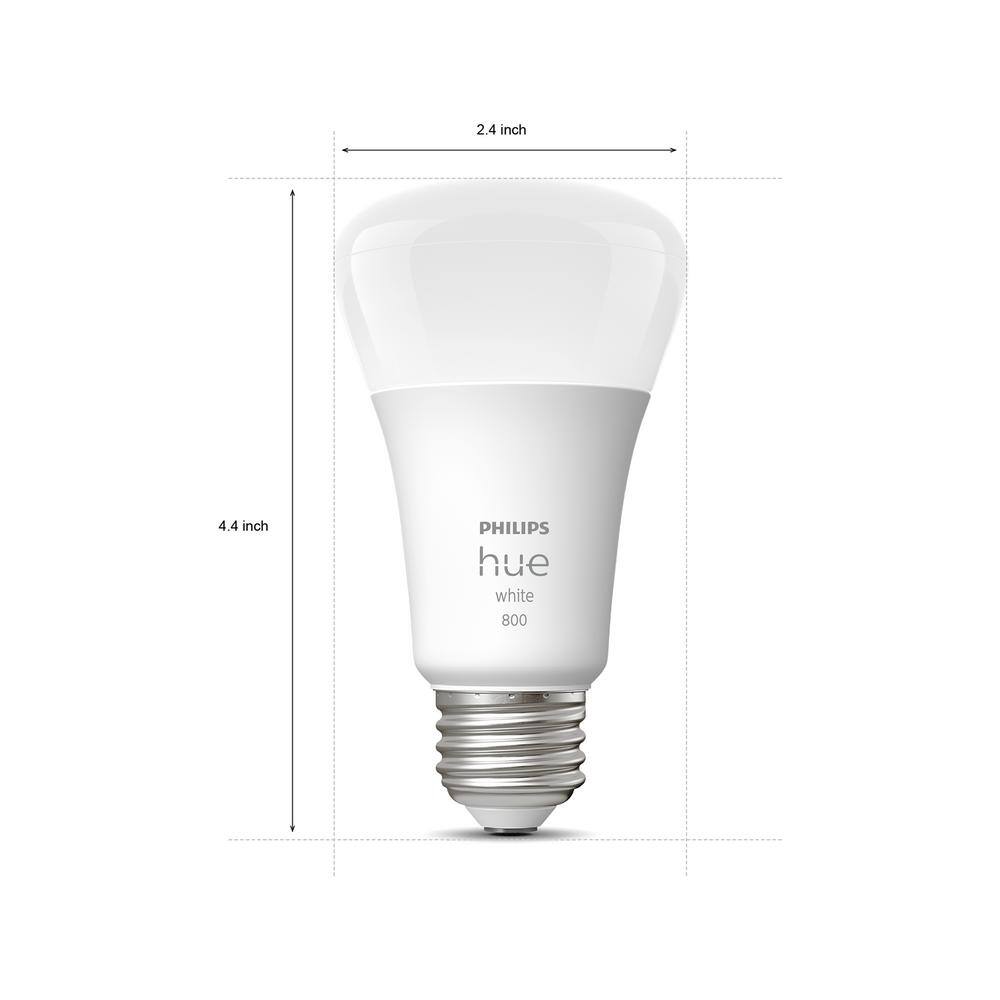 Philips Hue Soft White A19 60W Equivalent Dimmable LED Smart Light Bulb (2 Pack) 476951