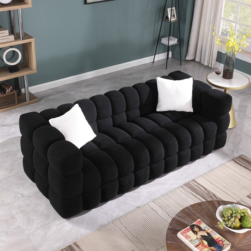 3 Seater Sofa and Loveseats Sets  Luxurious Boucle Marshmallow Styling Couch