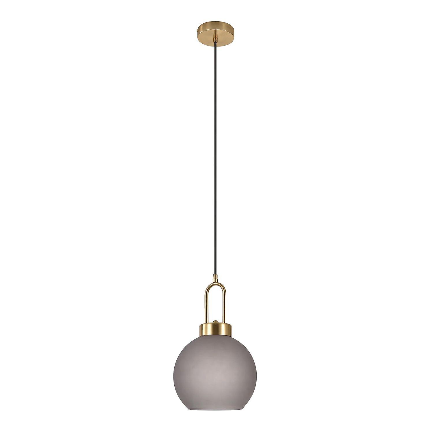 Suspension spherical lamp in matt smoked glass Ø25 cm and 150 cm of cord