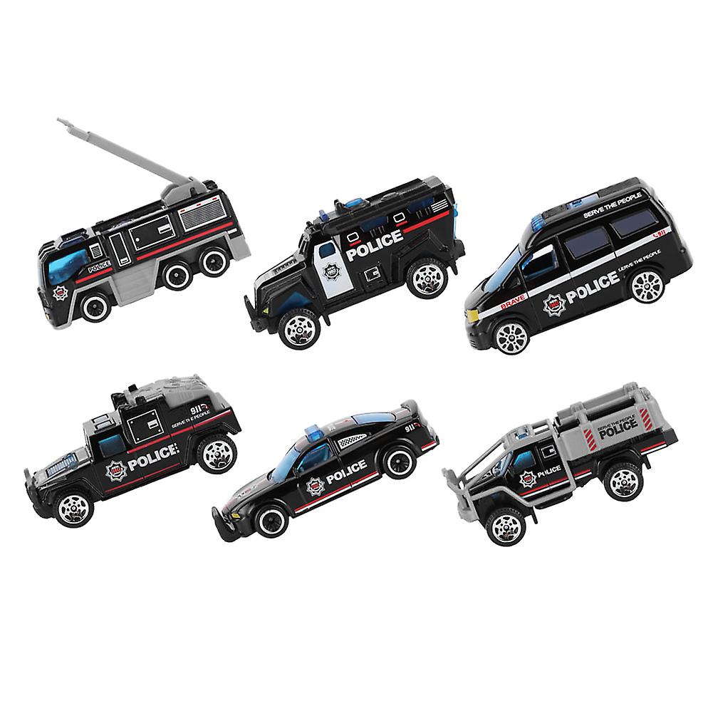 6pcs 1:64 Engineering Car Model Alloy Simulation Vehicle Car Model Children Toya Style