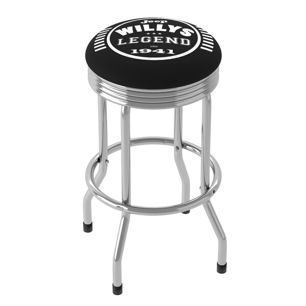 Jeep Willys Legend Green 360 Degree Swivel Barstool with Foam Padded Seat - 20.75 x 20.75 x 29