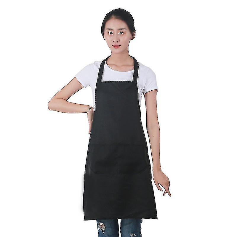 12pcs Chef Apron Kitchen Apron Adult Adjustable Black Apron