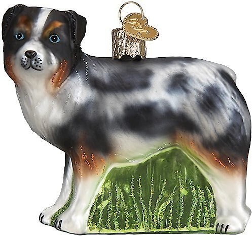 Old World Christmas Australian Shepherd Glass Ornament