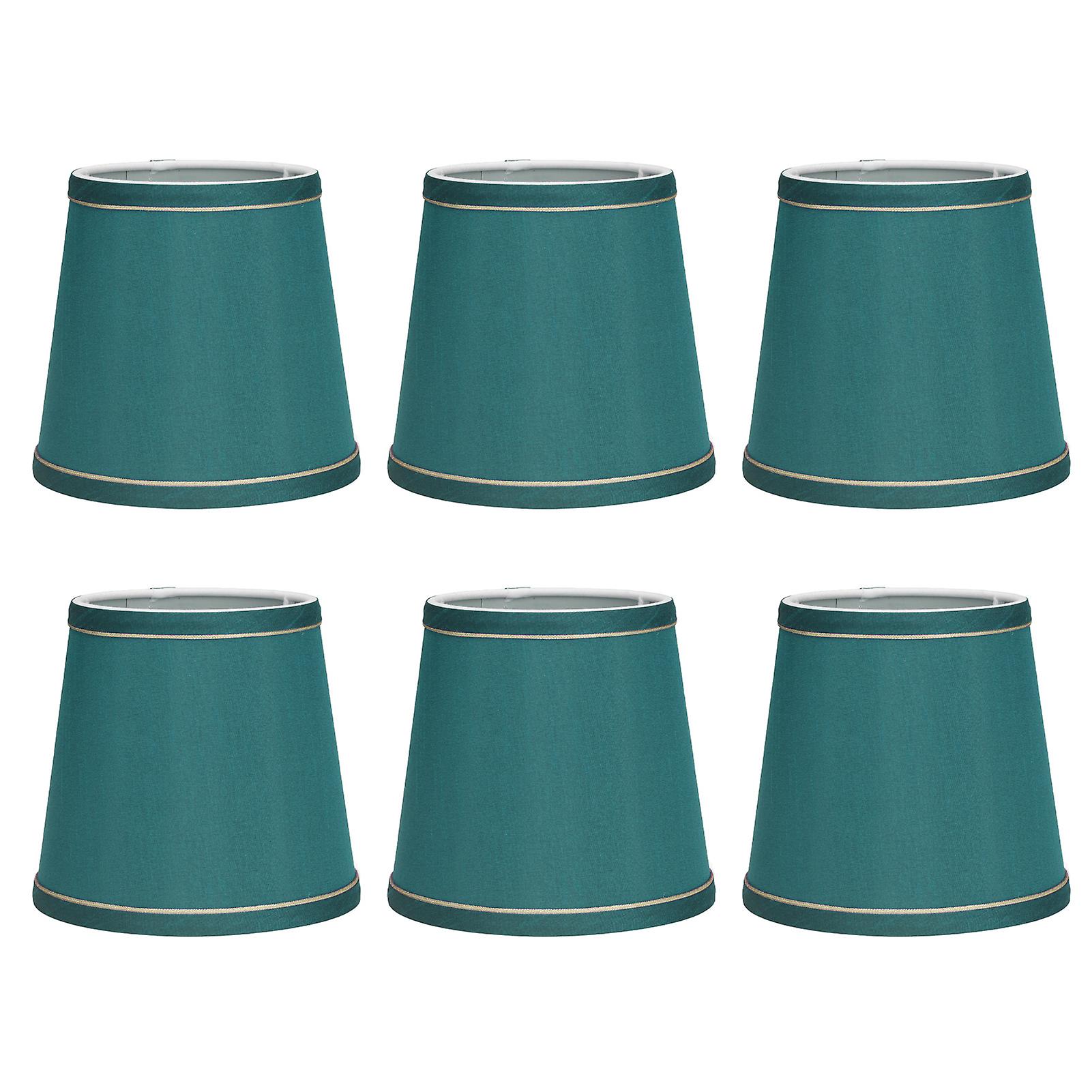 6PCS Fabric Lampshade Modern Simple Fabric Light Lampshade Phnom Penh Craftsmanship for E14 LampDark Green (PX198)