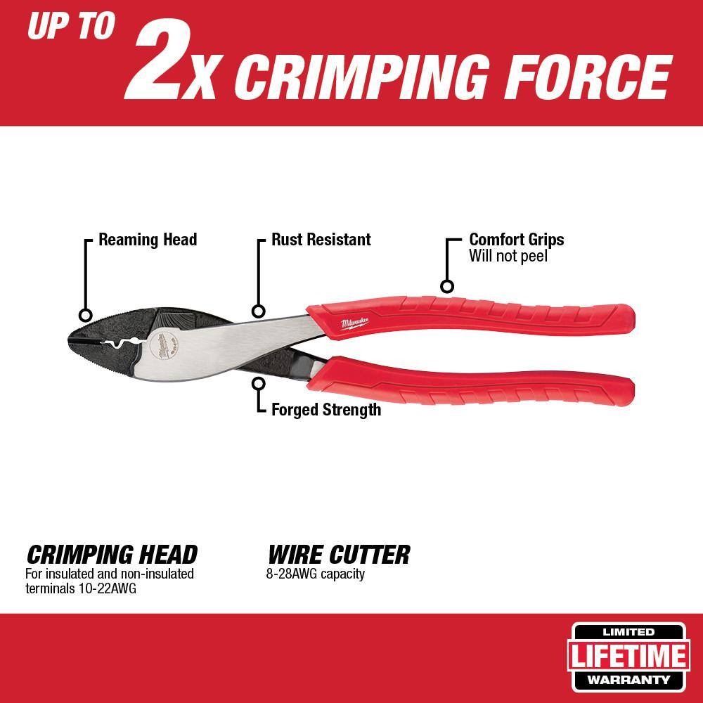 MW 10 in. Cable Cutting Pliers and 9.5 in. Crimping Plier (2-Piece) 48-22-6104-48-22-6103