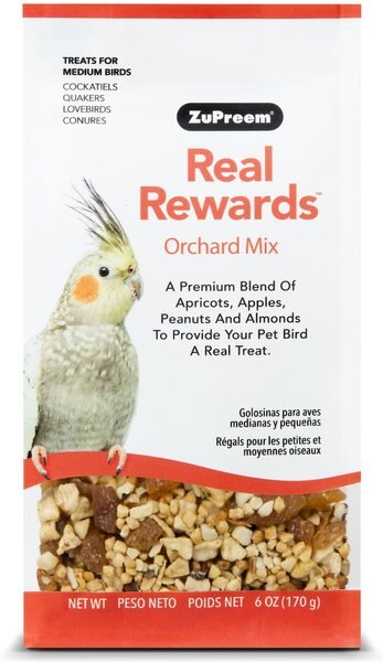 ZuPreem Real Rewards Orchard Mix Medium Bird Treats， 6-oz bag