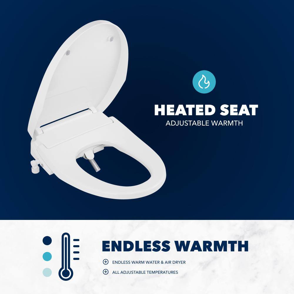 Niagara Hydrotech(TM) Electric Bidet Seat for Elongated Toilet in White SB-EL1000