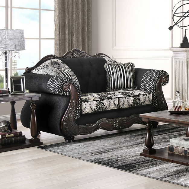 Sunnyslope Button Tufted Loveseat Black Furniture Of America