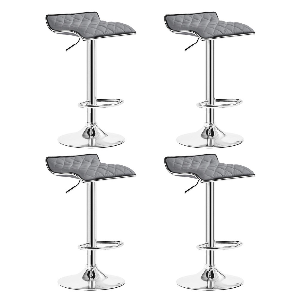 Javlergo Set of 4 Adjustable Swivel Bar Stools Counter Height Bar Chair with Footrest  Dark Gray