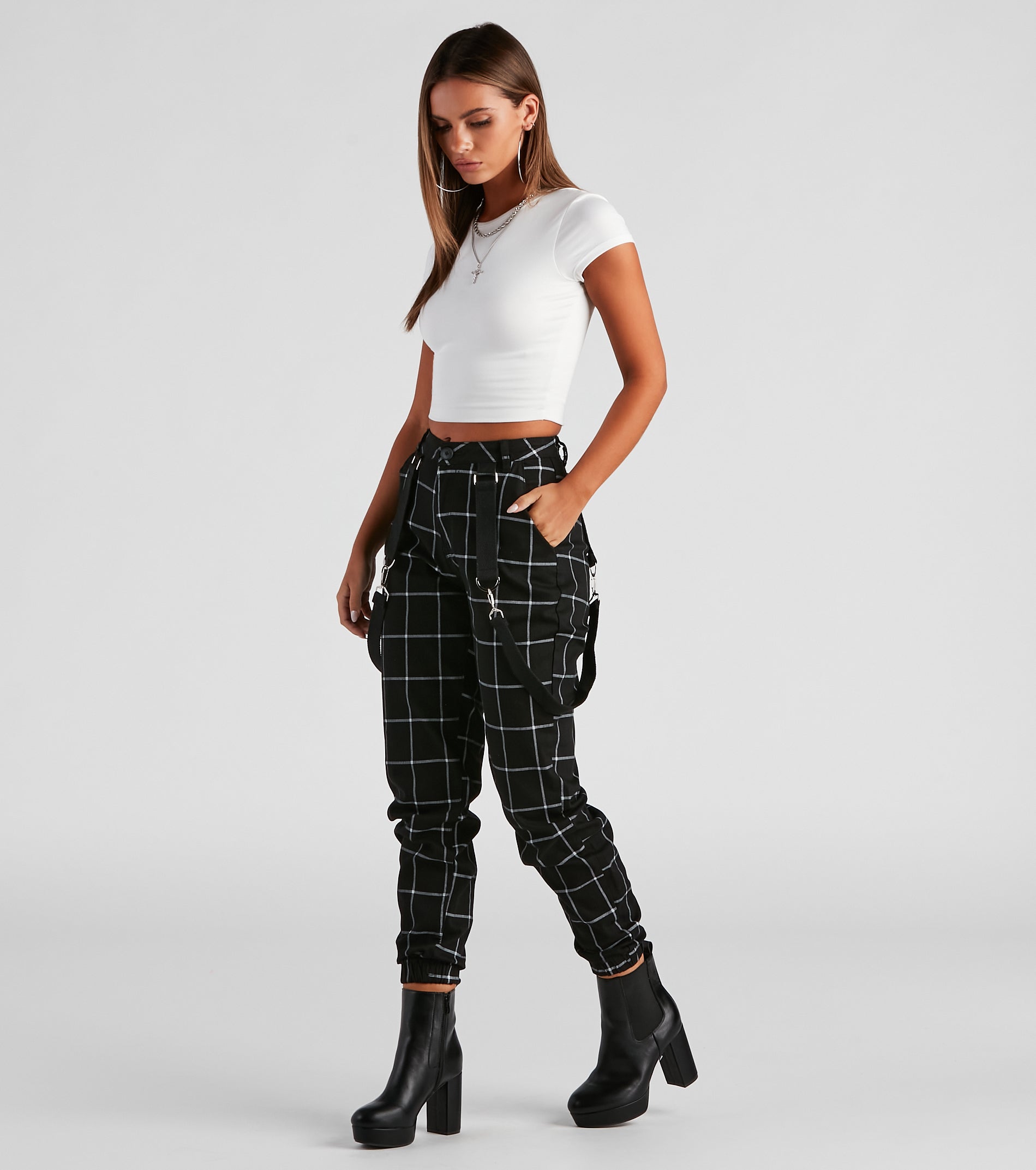 Gone Off The Grid Plaid Joggers