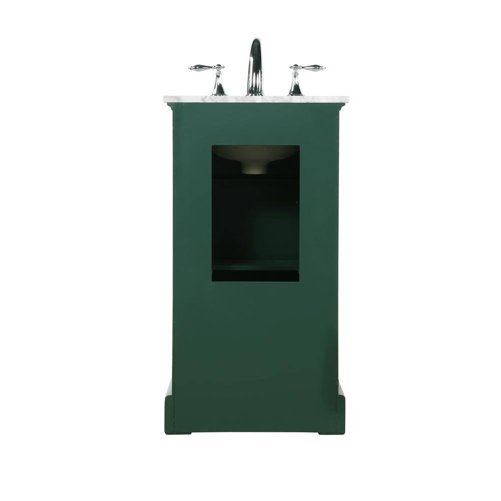 Simply Living 19 in. W x 19 in. D x 35 in. H Bath Vanity in Green with Carrara White Marble Top SL45057GN