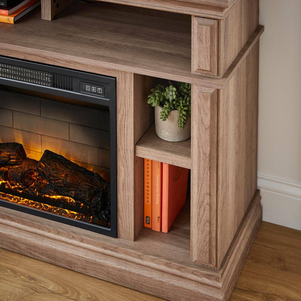 StyleWell Wolcott 48 in. Media Console Electric Fireplace in Prairie Ash HDFP48-45AE