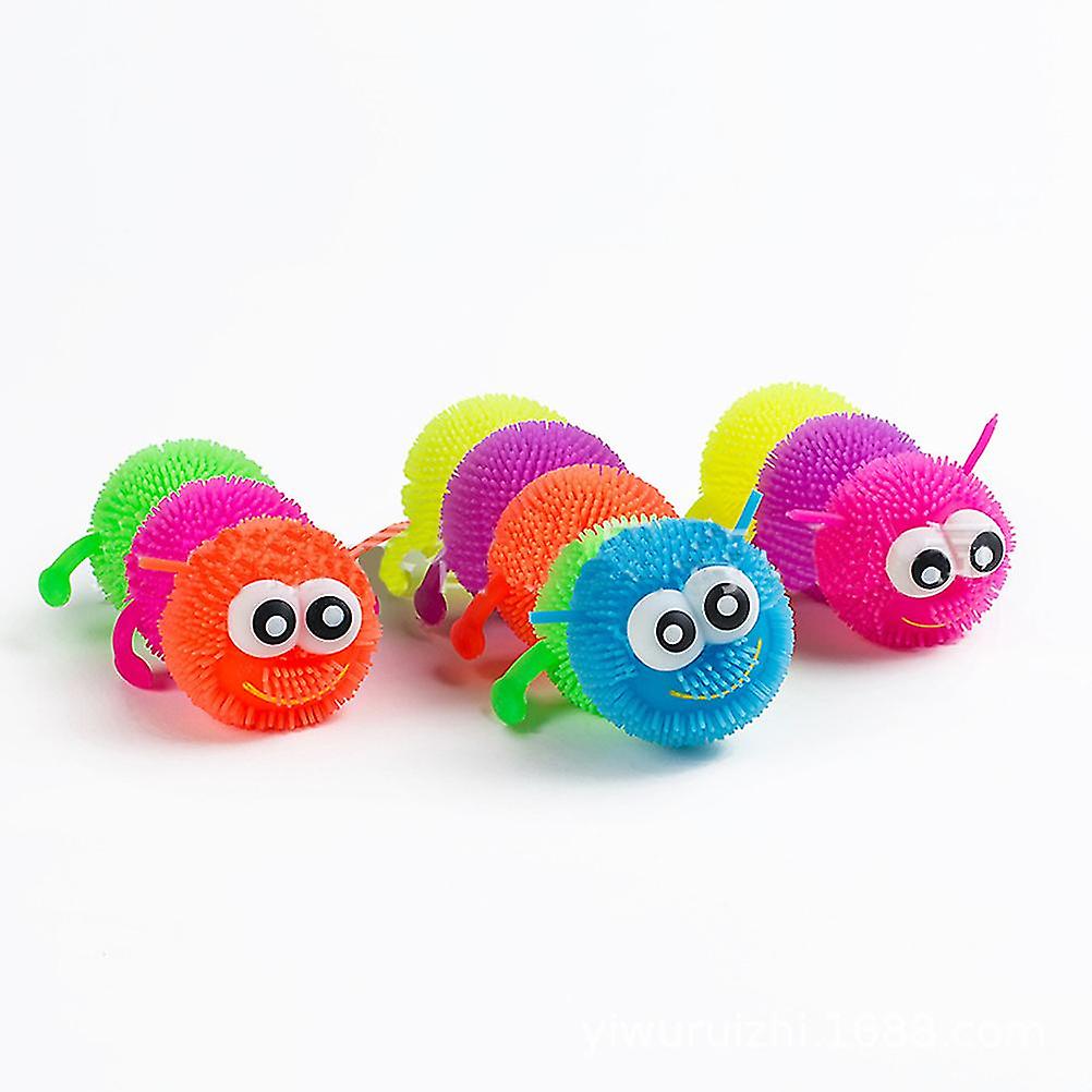 Glowing Puffer Toy Soft Caterpillar Toy Anti Stress Hair Caterpillar Toy for Kids