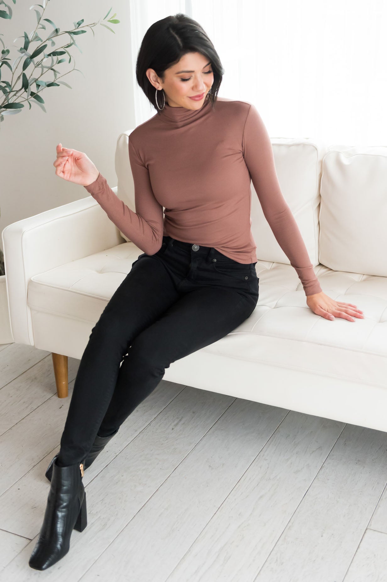 Sway Me Away Modest Turtleneck Top