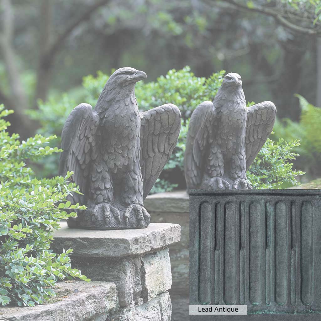 Campania International Eagle Looking Left and Right Statue