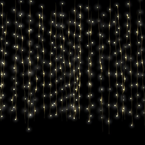 300 LED Warm White Curtain Christmas Lights