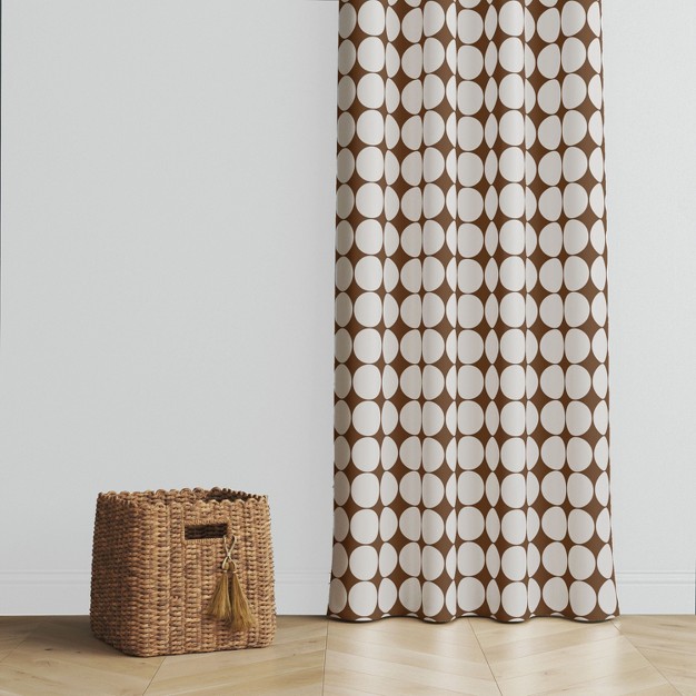 Bacati Large Dots Chocolate Cotton Printed Single Curtain Panel