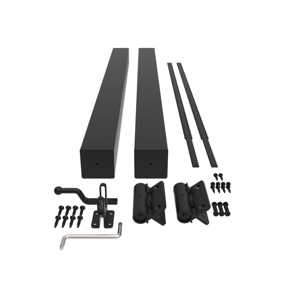 Barrette Outdoor Living VersaRail Cambridge 36 in. Matte Black Aluminum Gate Kit 73043062