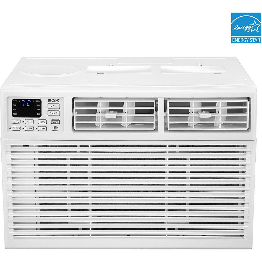 EQK SMART 15000 BTU 115-Volt Window Air Conditioner with Remote Wi-Fi and Voice Control in White EARC15RSE1