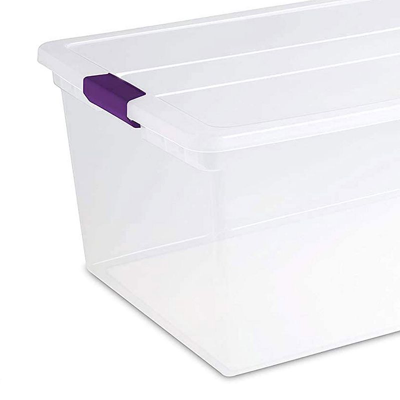 Sterilite 110-Quart Capacity Clear Storage Tote w/ Secure Latch Handles (4 Pack)