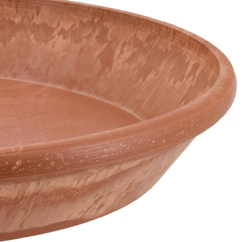 Arcadia Garden Products Single Slip 10 in. Dia Terra Cotta Marble PSW Saucer AP25TCM