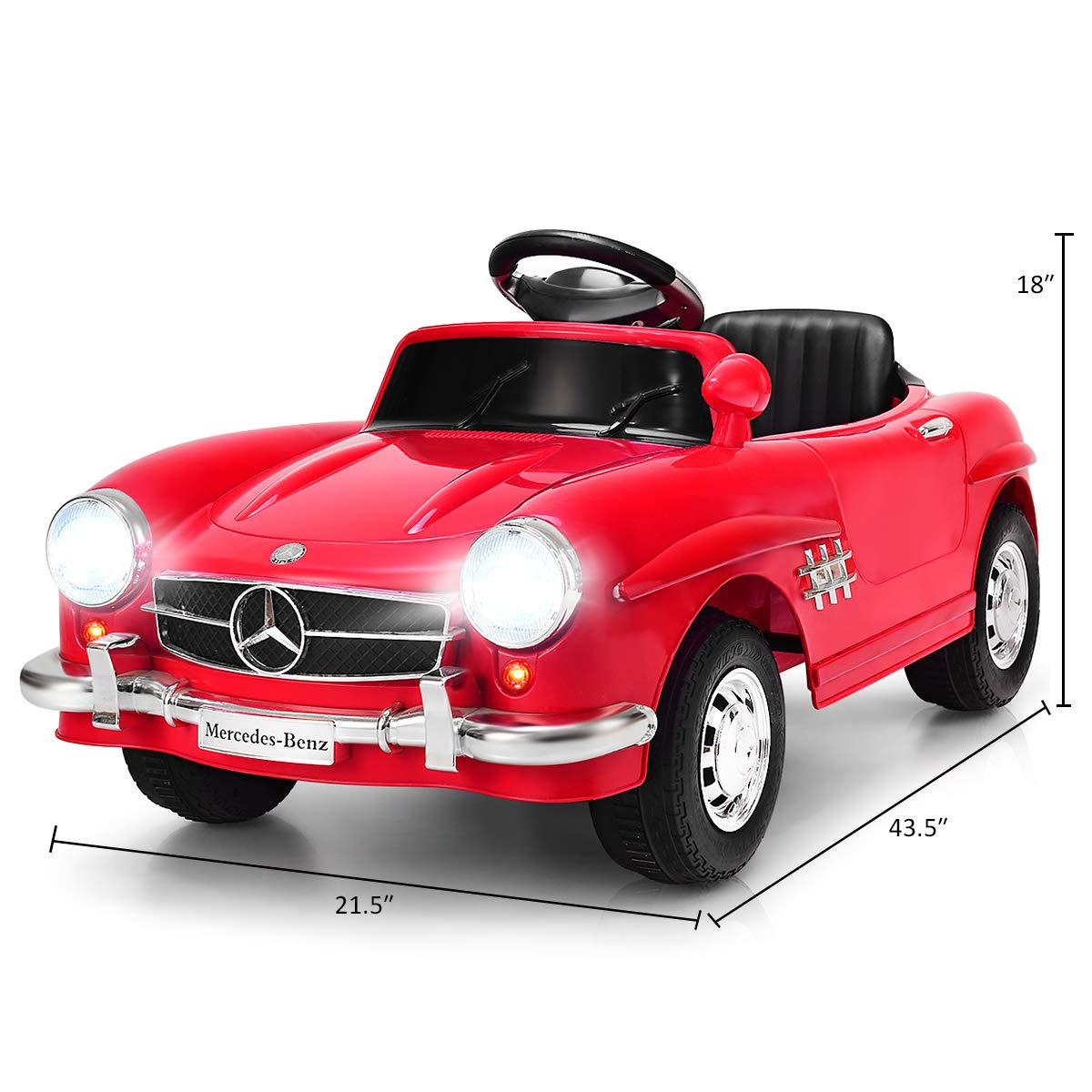 Licensed Mercedes Benz 300SL, 6V Electric Kids Vehicle with Manual/Parental Remote Control Modes