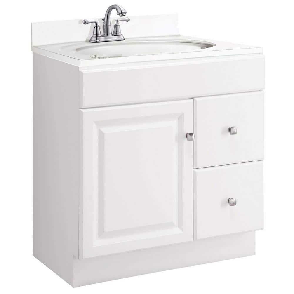 Design House Wyndham 30 in W x 21 in D Unassembled Bath Vanity Cabinet Only in White SemiGloss