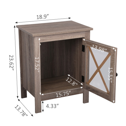 Set of 2 Nightstand  Bedside Furniture with X Shap...