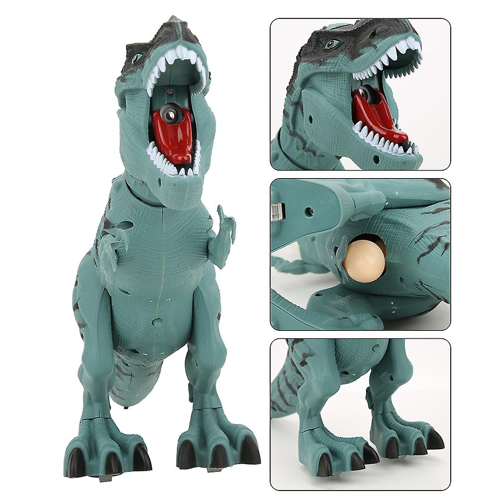 Electric Dinosaur Figures Intelligent Music Light Walking Spray Animals Model Kid Novelty Gift Toysblue