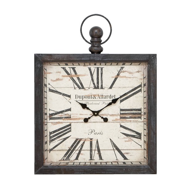 Metal Pocket Watch Style Wall Clock Brown Olivia amp May