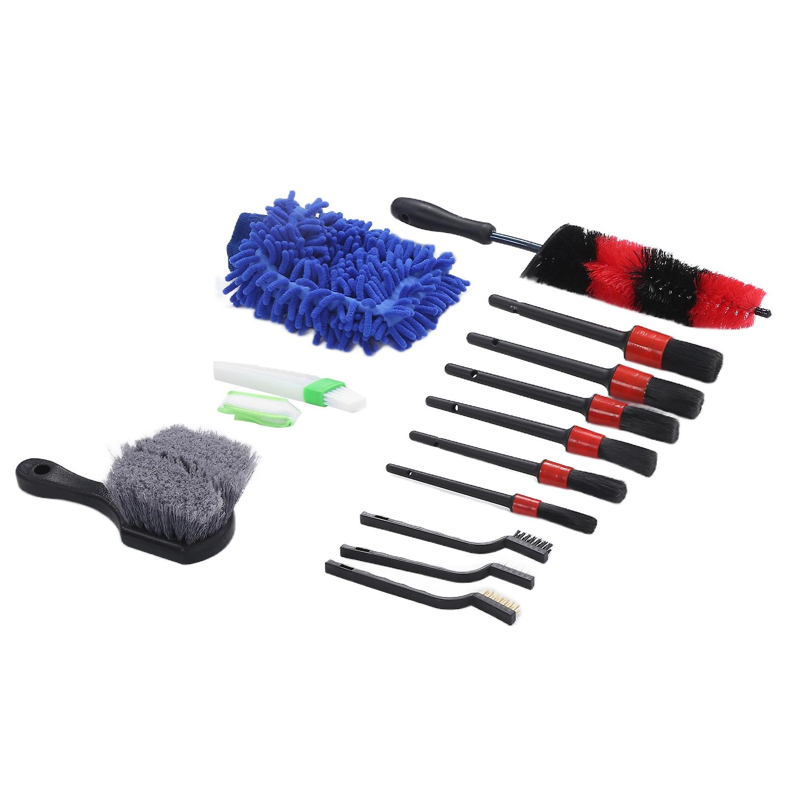 14pcs/set Car Cleaning Brush Set Universal For Truck Bicycle Wheel Engine Compartment Exhaust Pipe