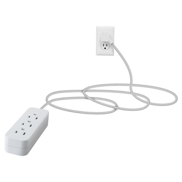 Cordinate 10 x27 Outlet Extension Cord Gray white