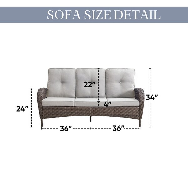 Patio Sofa with 2 Swivel Chair Coffee Table