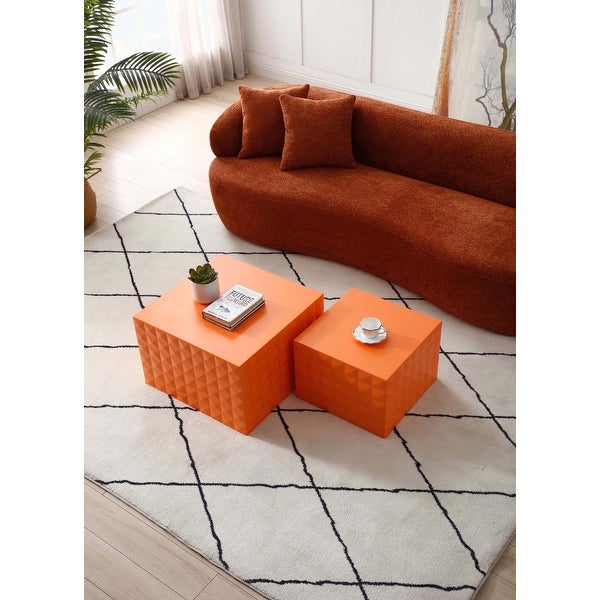 Square Coffee Table Set of 2 for Living Room/Leisure Area