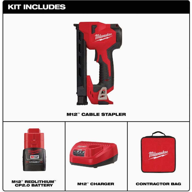 MW M12 Cordless Cable Stapler Kit