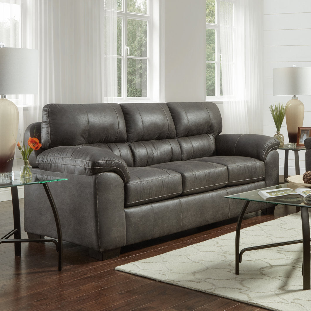 Tirana Fabric Sofa and Loveseat Set with Pillow-Top Arms by Roundhill Furniture, Sequoia Ash