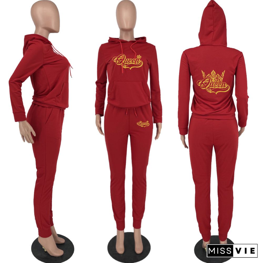 Hoodies Sporty Sweatshirt And Skinny Pants Tracksuit