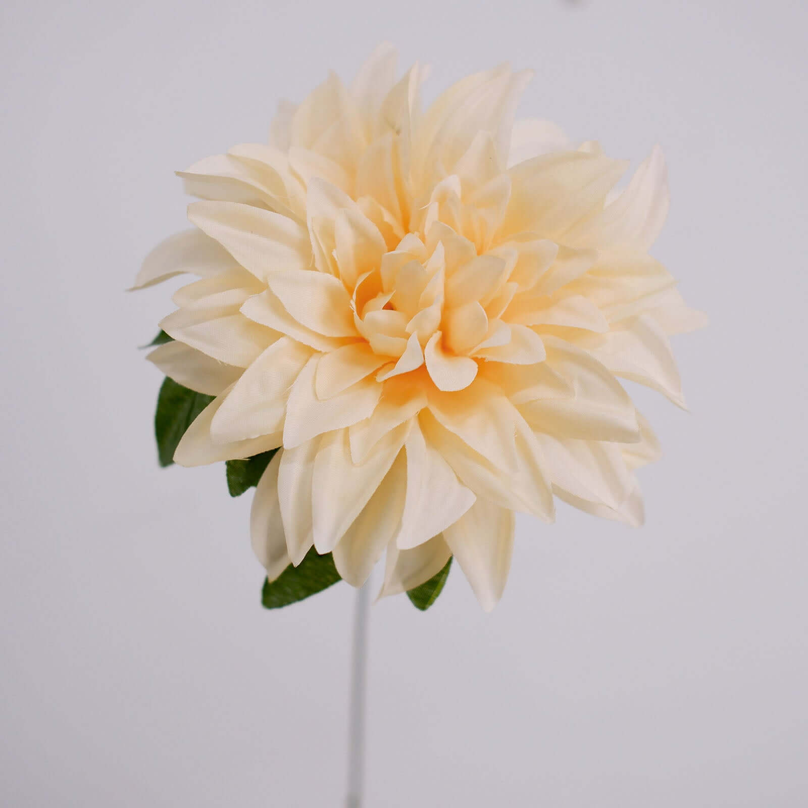 2 Bushes Cream Large Head Artificial Dahlia Bouquet, Silk Bridal Flower Decorations 20