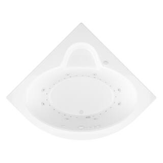 Universal Tubs Jaspers 5 ft. Acrylic Corner Drop-in Whirlpool Air Bathtub in White HD6060ADL