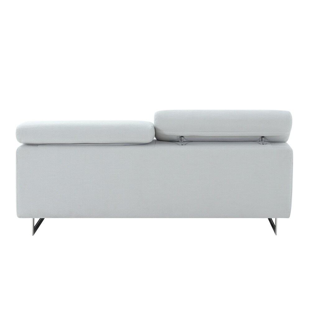 Pasargad Home Serena Upholstered Sofa with Adjustable Headrests